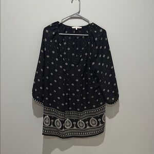 Black and White Patterned Blouse